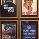 Propaganda posters from both sides.